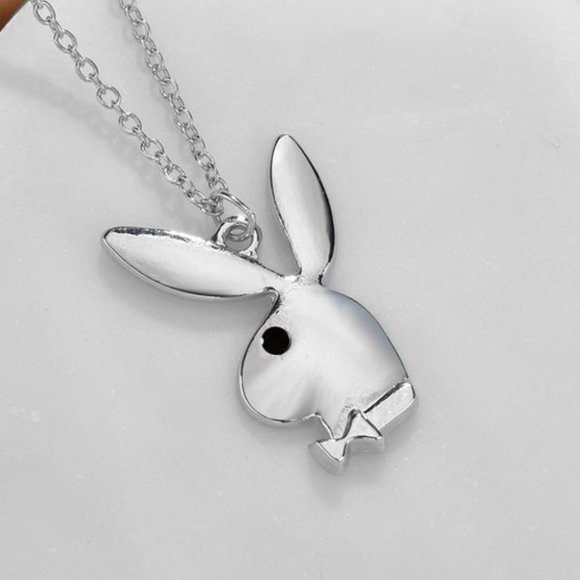 New Sexy Silver Playboy Bunny Necklace 